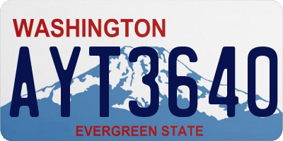 WA license plate AYT3640