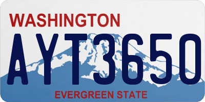 WA license plate AYT3650