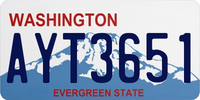 WA license plate AYT3651