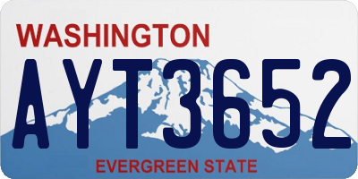 WA license plate AYT3652