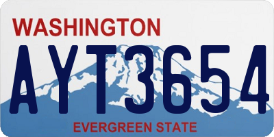 WA license plate AYT3654