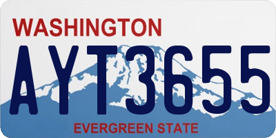 WA license plate AYT3655