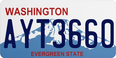 WA license plate AYT3660