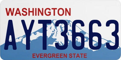 WA license plate AYT3663