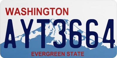 WA license plate AYT3664