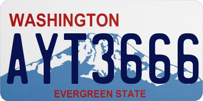 WA license plate AYT3666