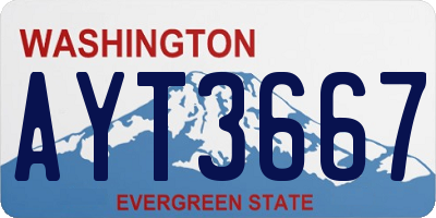 WA license plate AYT3667