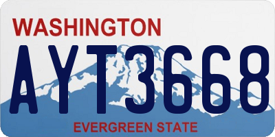 WA license plate AYT3668