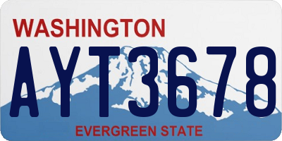 WA license plate AYT3678
