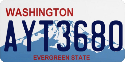WA license plate AYT3680