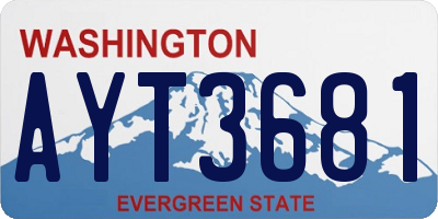 WA license plate AYT3681
