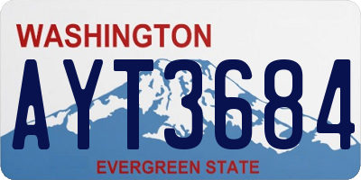 WA license plate AYT3684