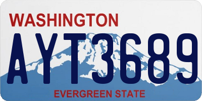 WA license plate AYT3689