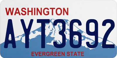 WA license plate AYT3692