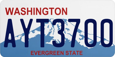 WA license plate AYT3700
