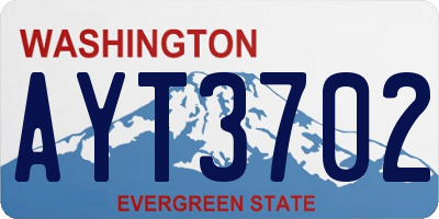 WA license plate AYT3702