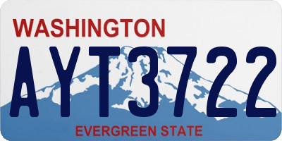 WA license plate AYT3722