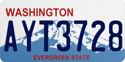 WA license plate AYT3728