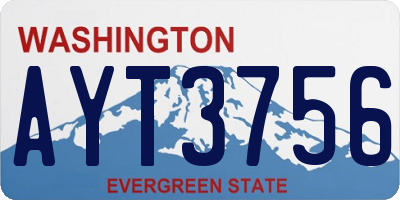 WA license plate AYT3756