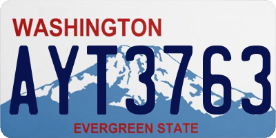 WA license plate AYT3763