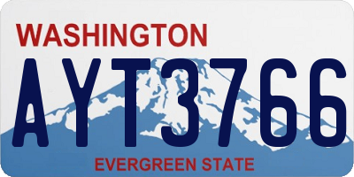 WA license plate AYT3766
