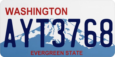 WA license plate AYT3768