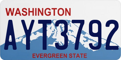 WA license plate AYT3792