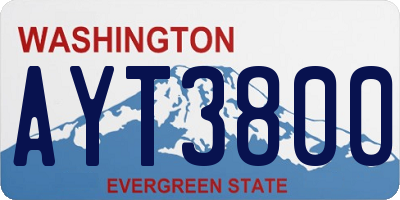 WA license plate AYT3800