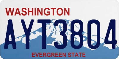 WA license plate AYT3804
