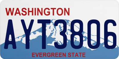 WA license plate AYT3806