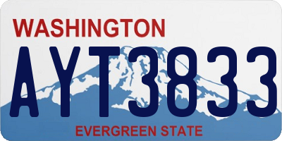 WA license plate AYT3833