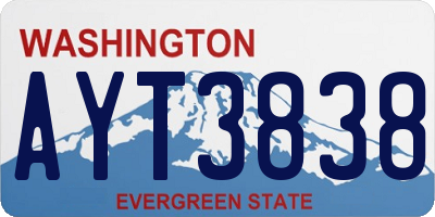 WA license plate AYT3838