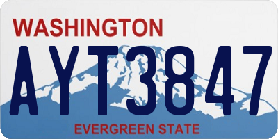 WA license plate AYT3847