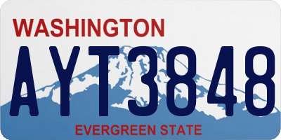 WA license plate AYT3848