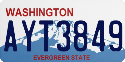 WA license plate AYT3849
