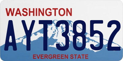 WA license plate AYT3852