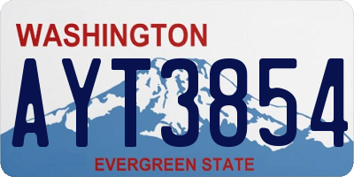 WA license plate AYT3854
