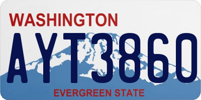 WA license plate AYT3860