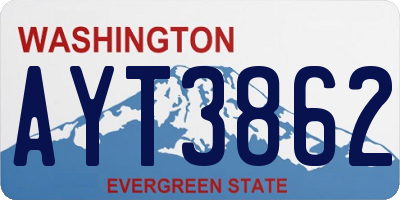 WA license plate AYT3862
