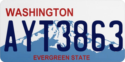WA license plate AYT3863