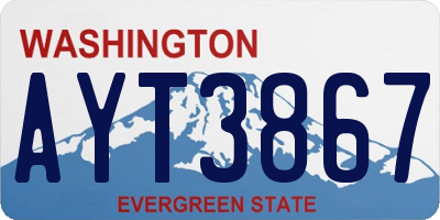 WA license plate AYT3867