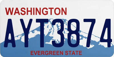 WA license plate AYT3874
