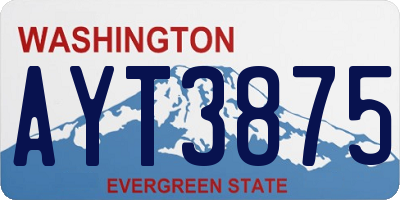 WA license plate AYT3875