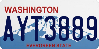 WA license plate AYT3889