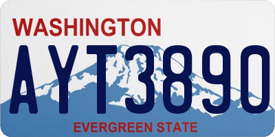 WA license plate AYT3890