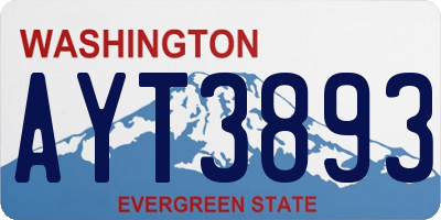 WA license plate AYT3893