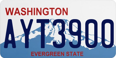 WA license plate AYT3900