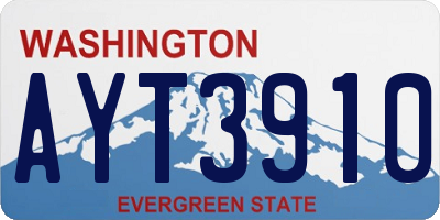 WA license plate AYT3910