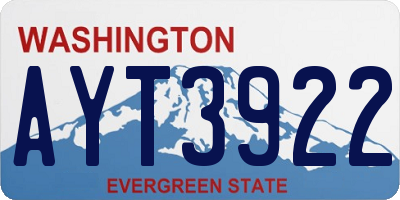 WA license plate AYT3922
