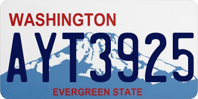 WA license plate AYT3925